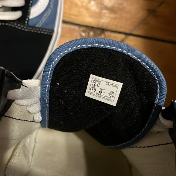 Size 12- Blue and Black Vans- Like New- No Box - Picture 2 of 5
